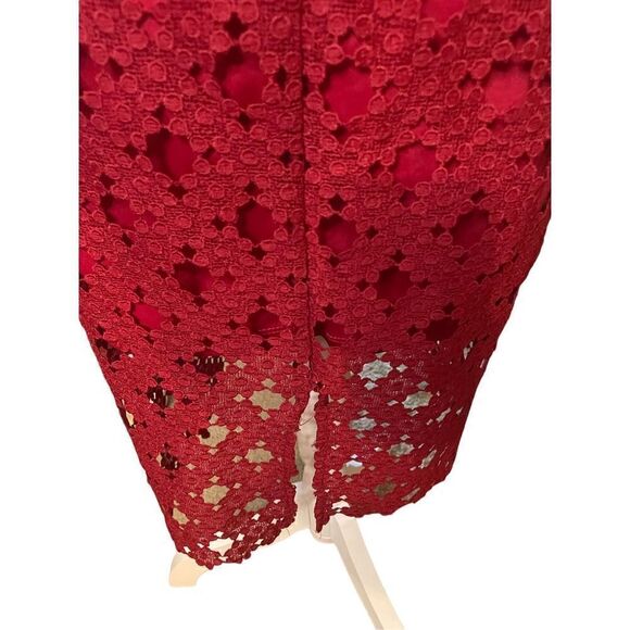Lulus Burgundy Crochet Laced Bodycon Midi Dress Size S/ Party/ Cocktail/Formal - Picture 8 of 15